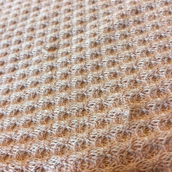 Oddi Waffle Knit Top Womens 2X Peach with Polka Dot Balloon Sleeve Whimsical - Picture 5 of 11